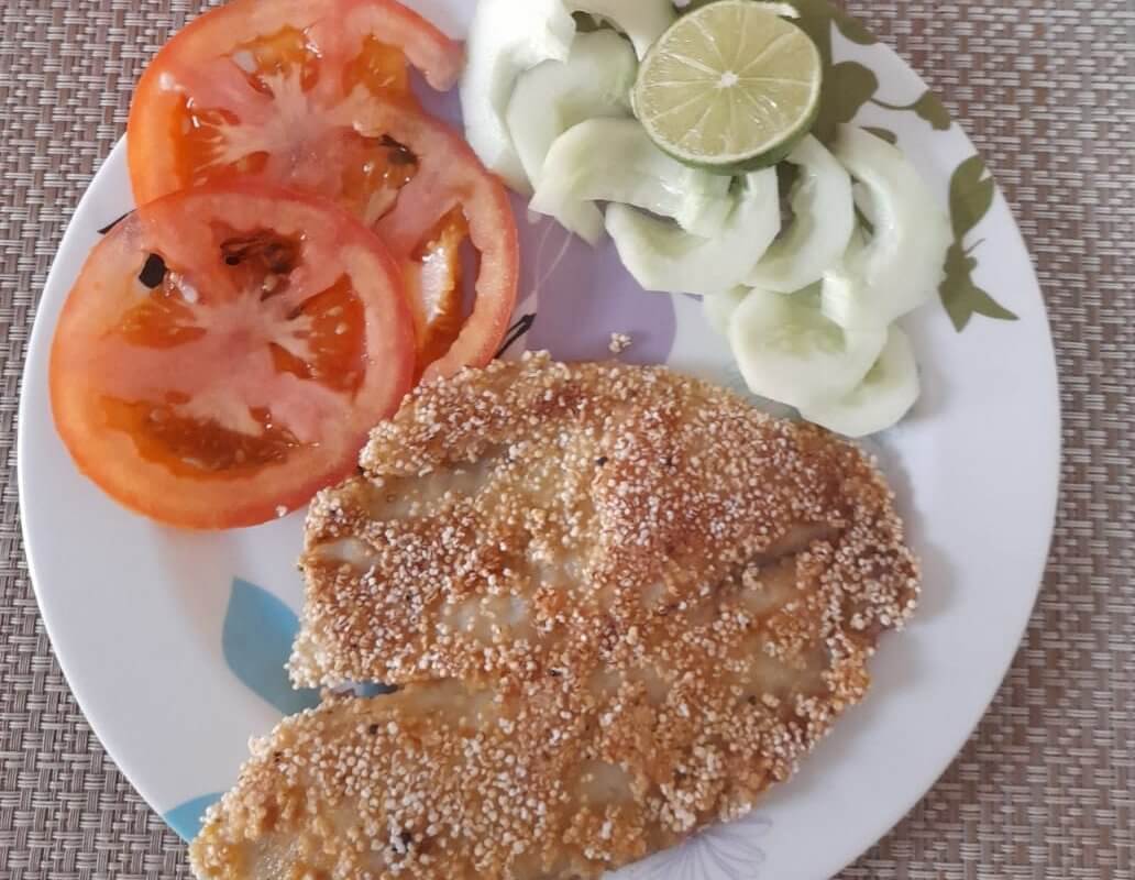 Filete de pescado amaranteado